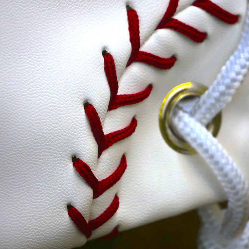 Baseball Drawstring Tote Bag Stitching