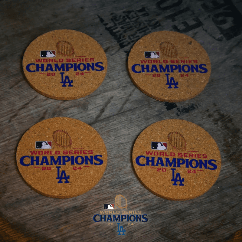 Dodgers World Series Champions Cork Coasters Dugout Mugs