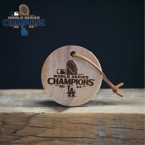 Los Angeles Dodgers Bat Slice Christmas Ornament