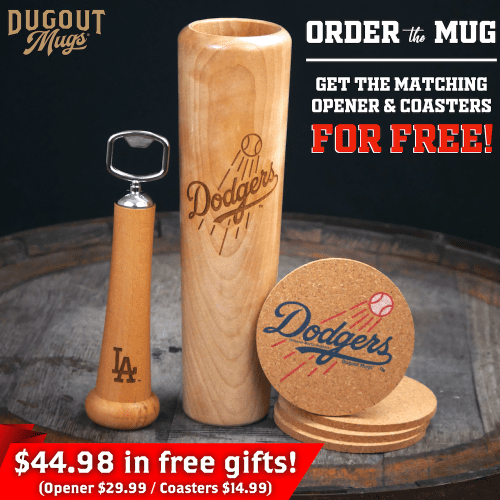 Los Angeles Dodgers Dugout Mugs Bundle Shot Coasters