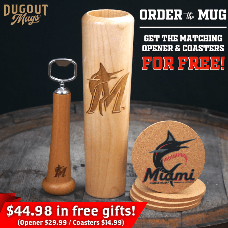 Miami Marlins Dugout Mugs Bundle Shot Coasters