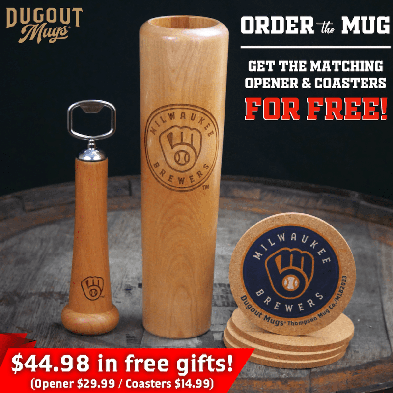 MilwaukeeBrewers Dugout Mugs Bundle Shot Coasters