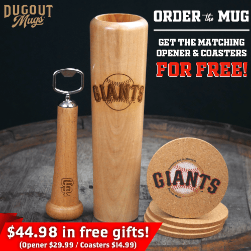 SF Giants Dugout Mugs Bundle Shot Coasters