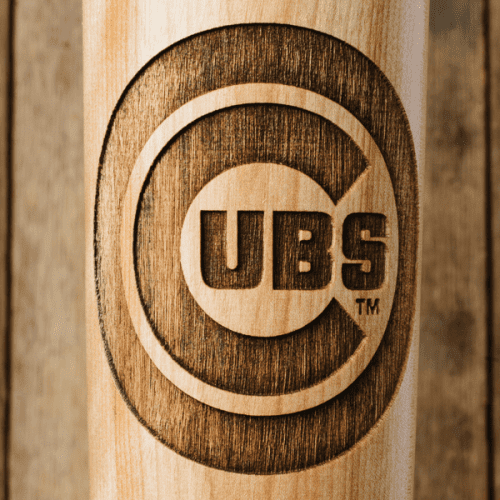 baseball bat mug chicago cubs circle close up