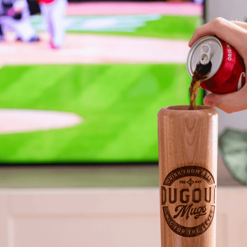 baseball bat mug dugout mugs logo soda pour